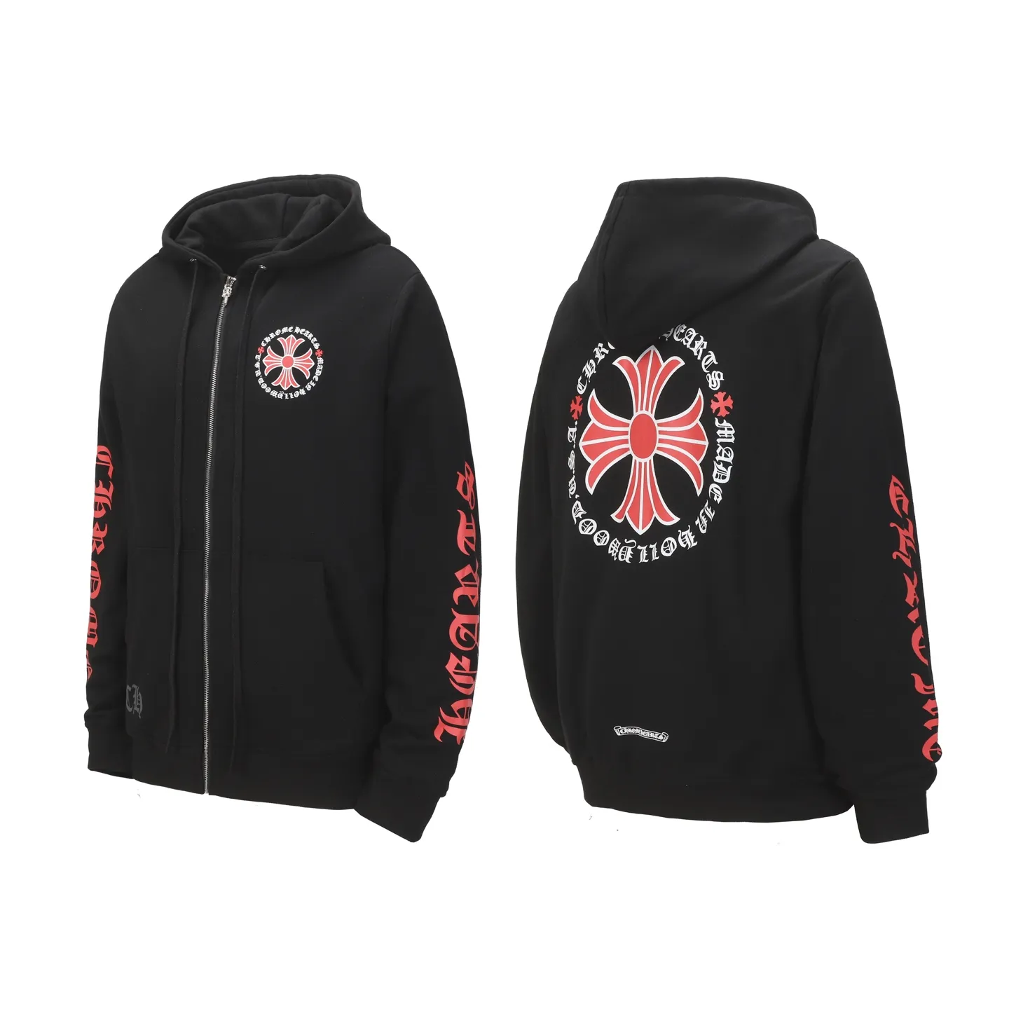 P240 -Chrome Hearts/Chrome Hearts cross printed zipper sweatshirt cardigan jacket -High weight, high density and high quality. The wool is soft, delicate and skin-friendly. It feels soft and silky. It has excellent warmth and skin-friendly properties.